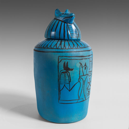 Vase canope Douamoutef bleu